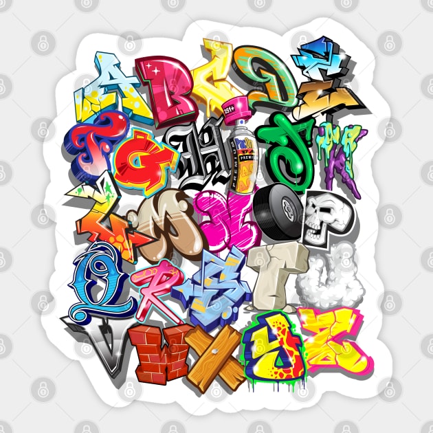 Pac One Graffiti Alphabet Sticker by trev4000